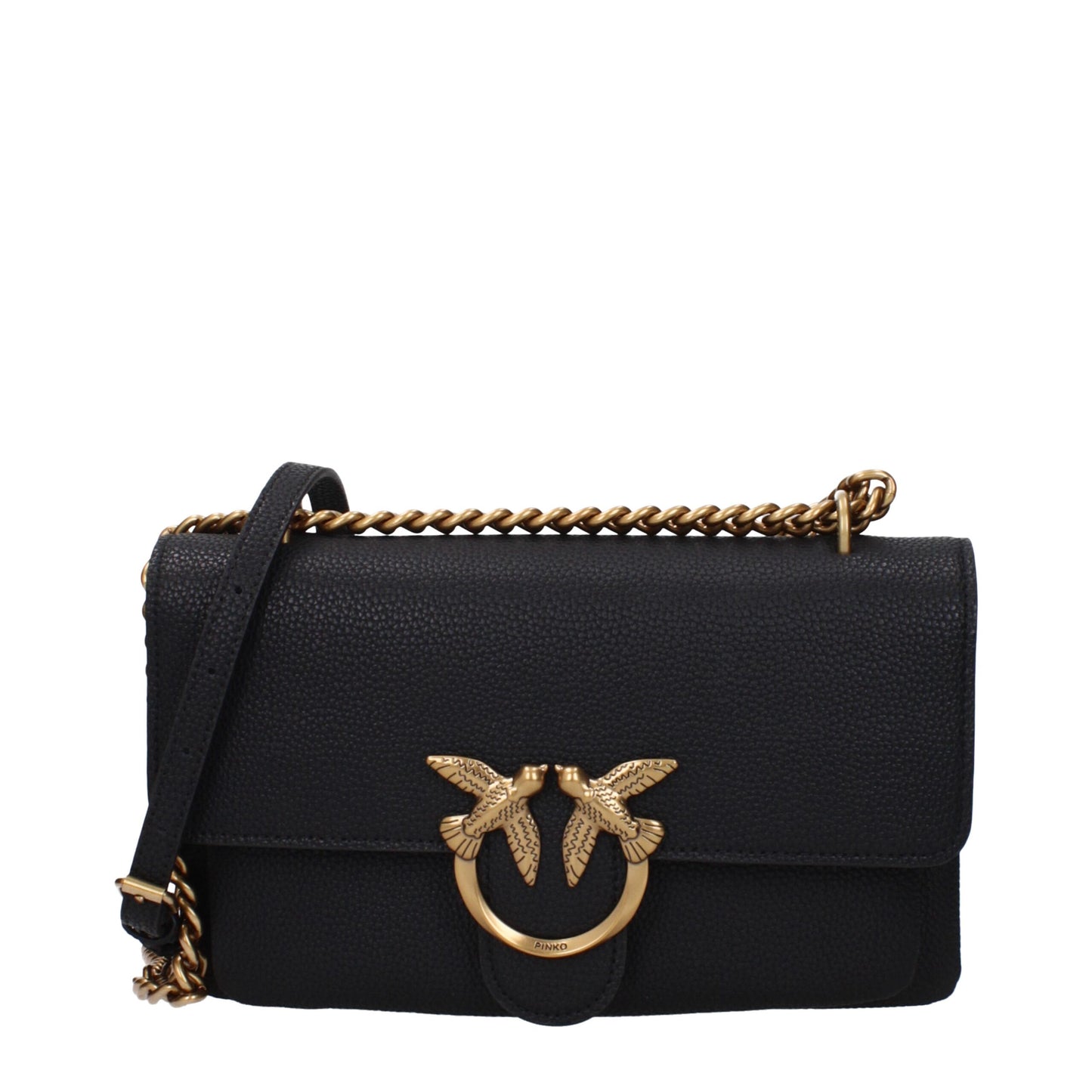 PINKO Black Leather Crossbody Bags