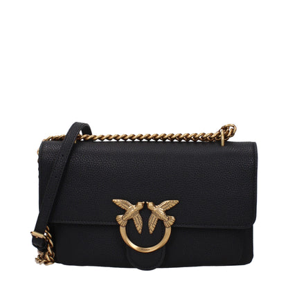 PINKO Black Leather Crossbody Bags