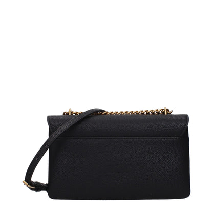 PINKO Black Leather Crossbody Bags